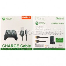 کابل شارژر XBOX مارک DieHard / درگاه USB به تایپ سی سوکت آبی / جنس فلت تخت و بسیار مقاوم / تمام مس واقعی / تک پک جعبه ای